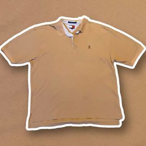 Tommy Hilfiger Polo Tan with Vintage Logo Men’s Size XL